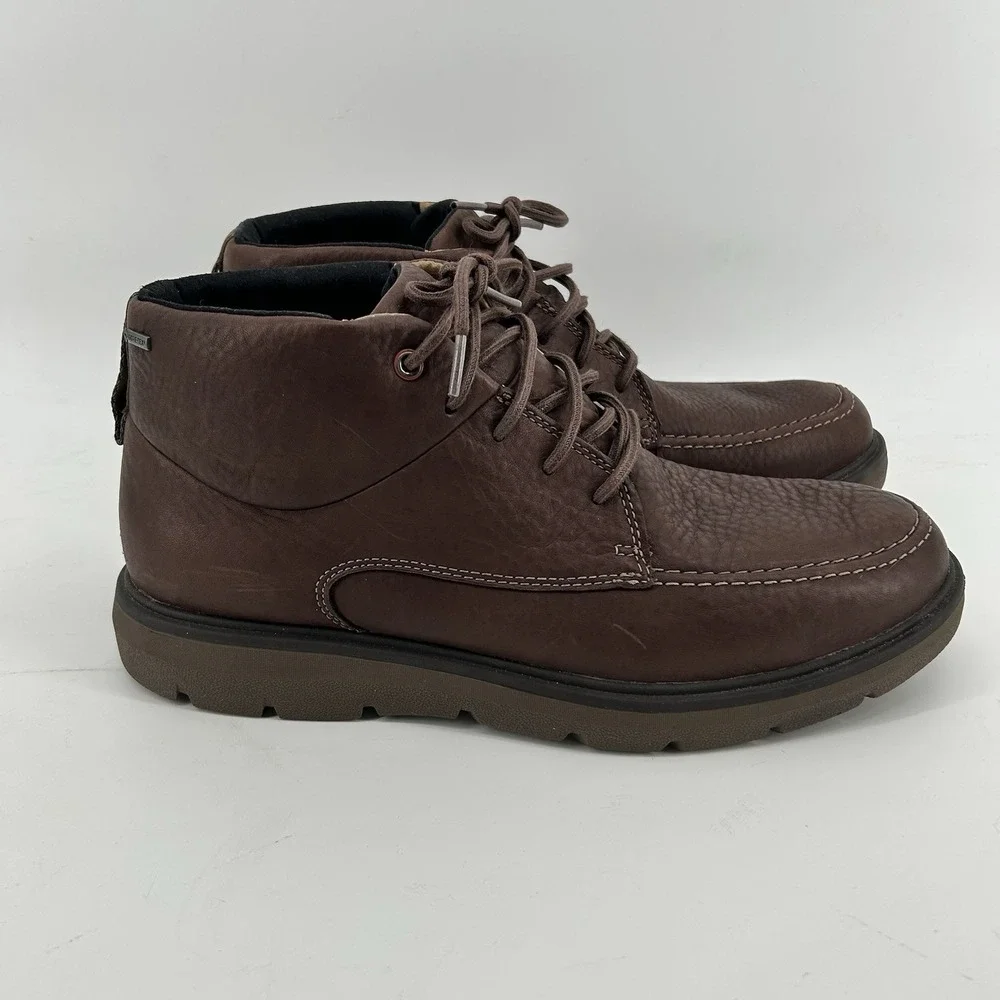 Clarks Unstructured Gore Tex Chukka Boots Mens 11W Brown Leather NEW‎